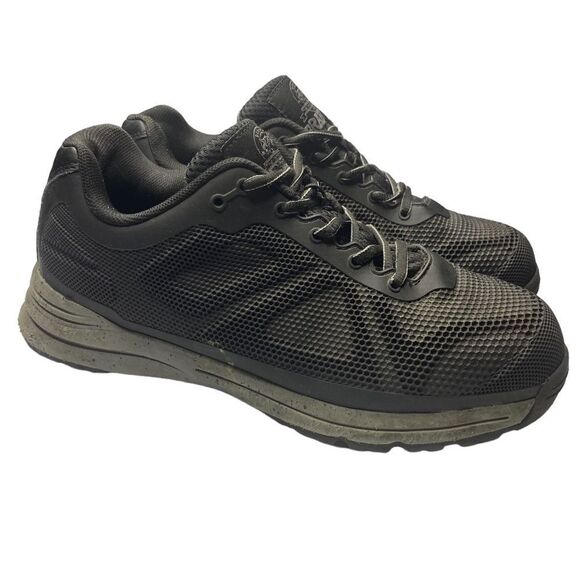 Brahma Mens Sz 7.5 Black Mesh Kamden Steel Toe Slip Resistant Work Shoes - Picture 3 of 6